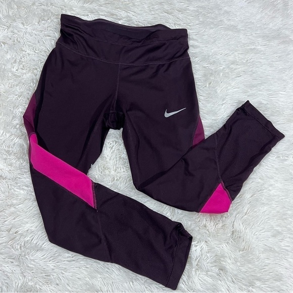Nike Pants - Nike Color Block Purple & Pink Crop Legging Small